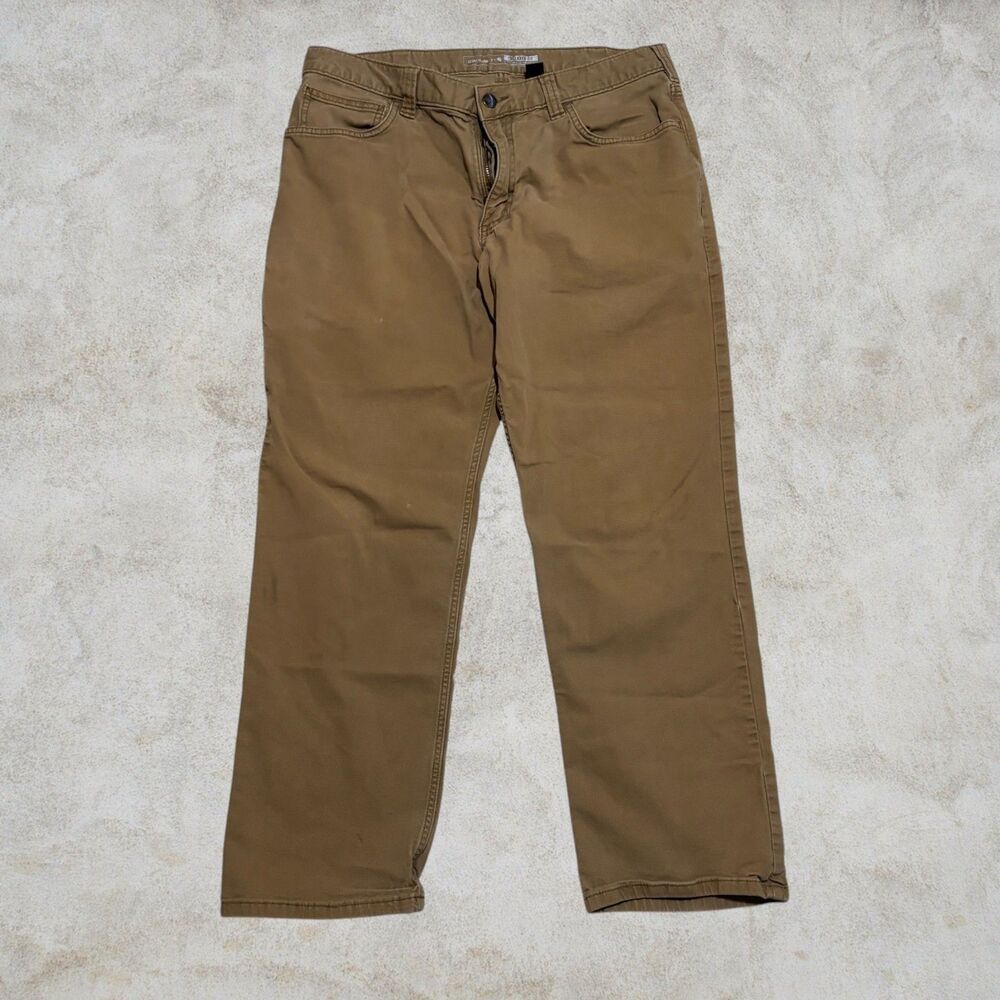 Carhartt Brown Men's Canvas Work Pants Relaxed Fit size 34x30